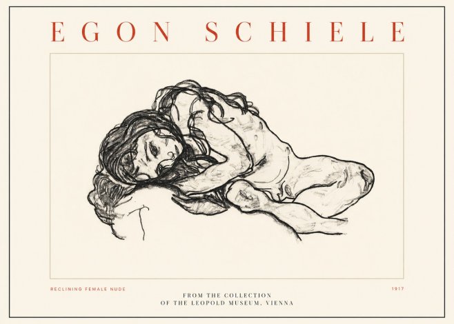 Schiele Reclining Female Nude No2 - Plakat