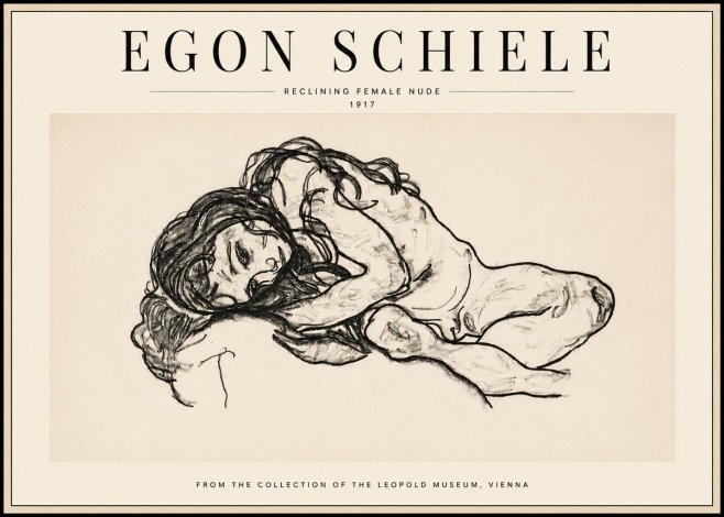 Schiele Reclining Female Nude No3 - Plakat