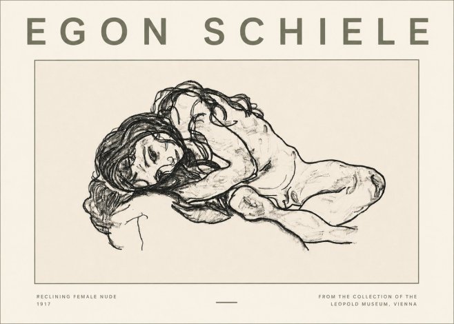 Schiele Reclining Female Nude No4 - Plakat