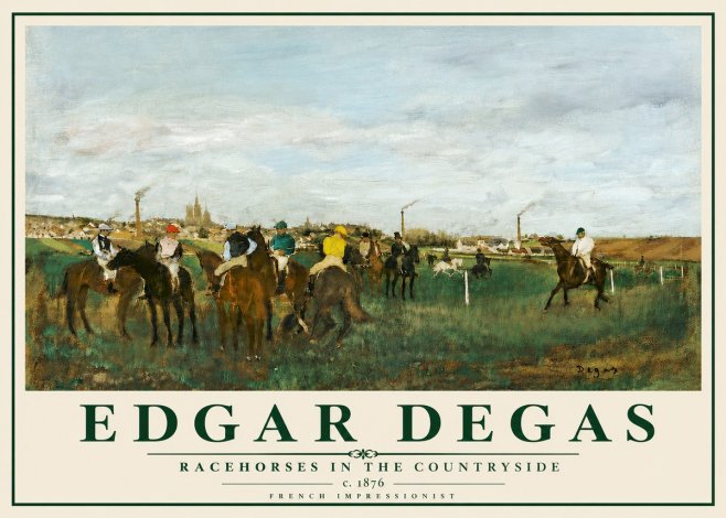 Edgar Degas Racehorses in the Countryside No5 - Plakat