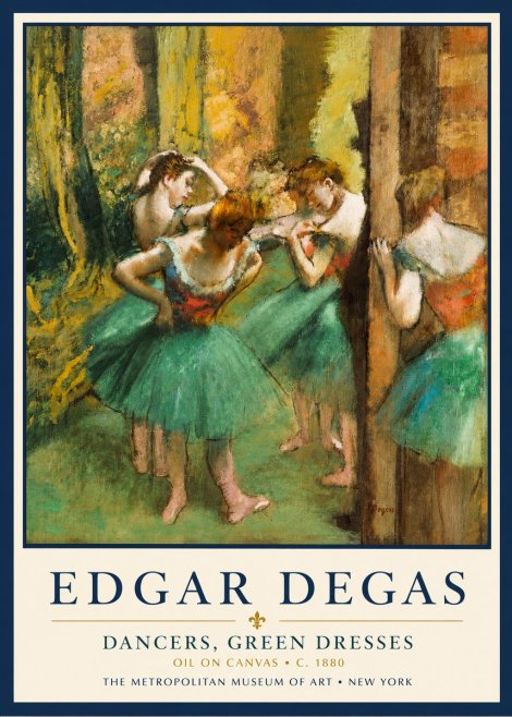 Edgar Degas Dancers, Green Dresses No3 - Plakat