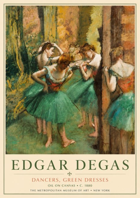 Edgar Degas Dancers, Green Dresses No6 - Plakat