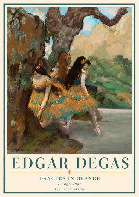Edgar Degas Dancers in Orange No3 - Plakat