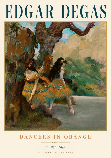 Edgar Degas Dancers in Orange No6 - Plakat