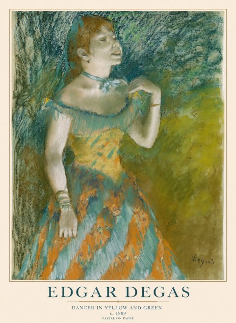 Edgar Degas Dancer in Yellow and Green No1 - Plakat
