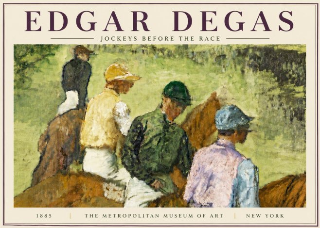 Edgar Degas Jockeys Before the Race No6 - Plakat