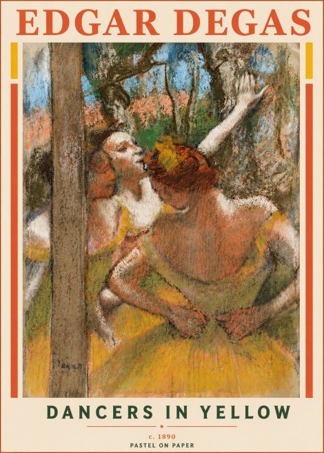 Edgar Degas Dancers in Yellow No6 - Plakat