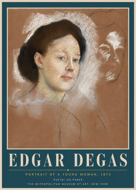 Edgar Degas Portrait of a Young Woman No6 - Plakat