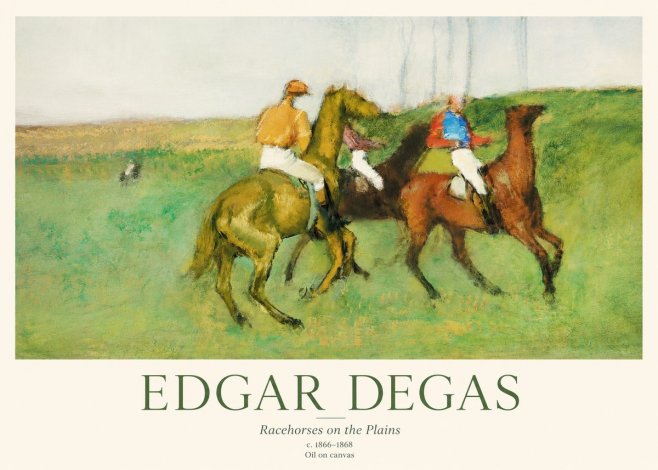 Edgar Degas Racehorses on the Plains No1 - Plakat