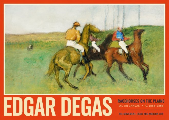 Edgar Degas Racehorses on the Plains No2 - Plakat