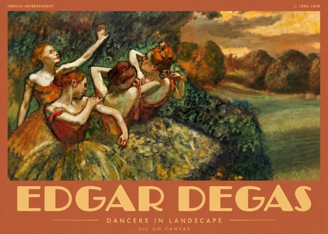 Edgar Degas Dancers in Landscape II No2 - Plakat