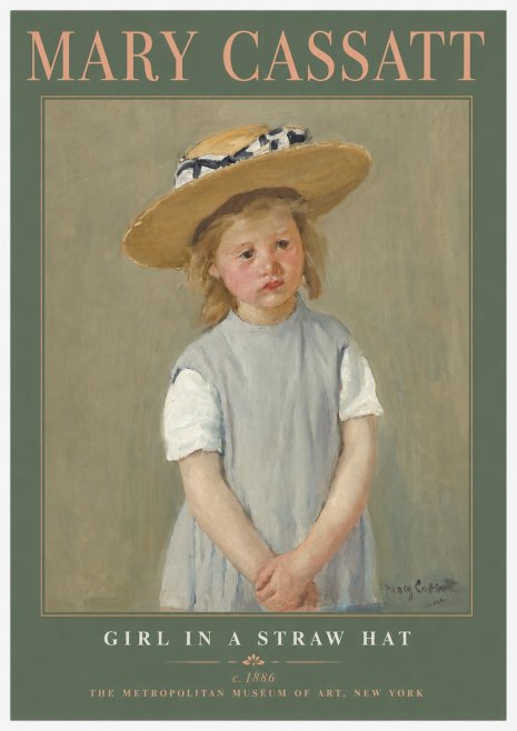 Mary Cassatt Girl in a Straw Hat No2 - Plakat