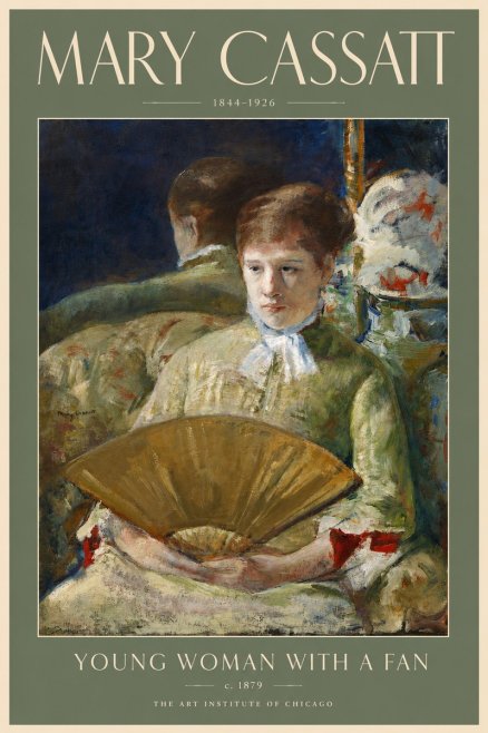 Mary Cassatt Young Woman with a Fan I No5 - Plakat