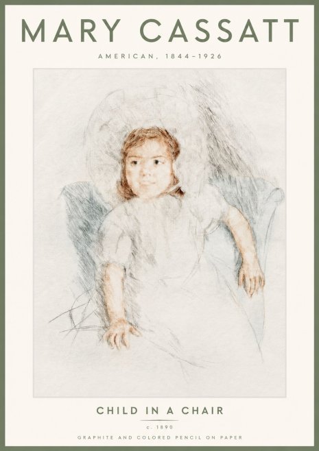 Mary Cassatt Child in a Chair No4 - Plakat