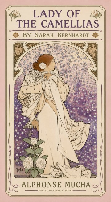 Mucha Lady of the Camellias No4 - Plakat