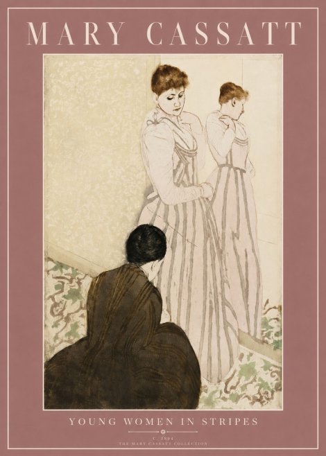 Mary Cassatt Young Women in Stripes No2 - Plakat