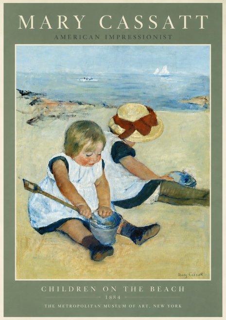 Mary Cassatt Children on the Beach No5 - Plakat