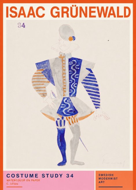 Isaac Grünewald Costume Study 34 No2 - Plakat