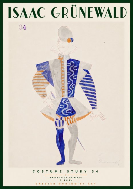 Isaac Grünewald Costume Study 34 No3 - Plakat