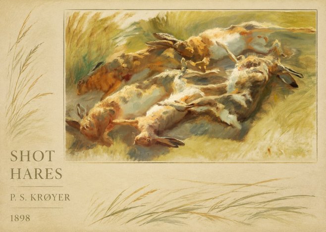 P.S. Krøyer Shot Hares No2 - Plakat