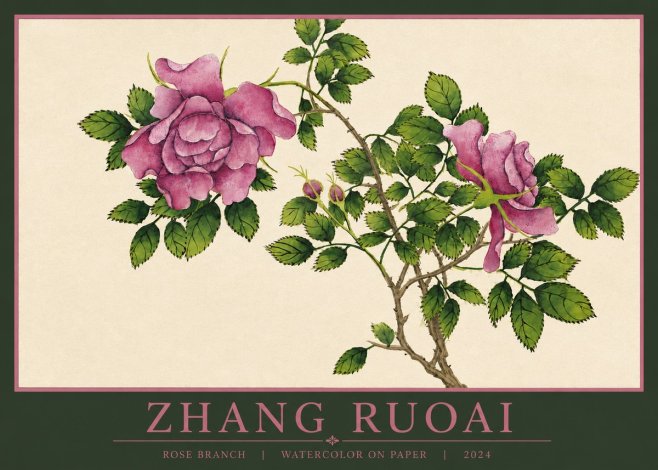 Zhang Ruoai Rose Branch No4 - Plakat