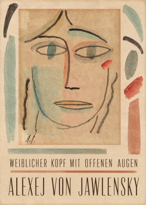 Alexej von Jawlensky Weiblicher Kopf Mit Offenen Augen No2 - Plakat