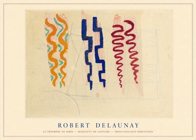 Robert Delaunay Le Triomphe De Paris — Maquette De Costume — Trois Collants Simultanés No3 - Plakat