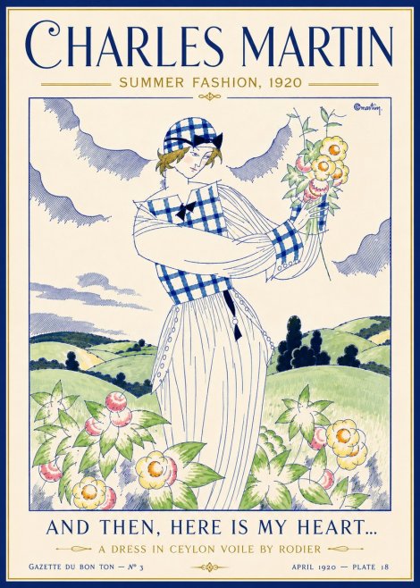 Charles Martin And Then, Here Is My Heart... Summer Dress in Ceylon Voile by Rodier No6 - Plakat