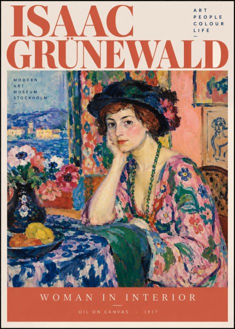 Isaac Grünewald Woman in Interior No2 - Plakat
