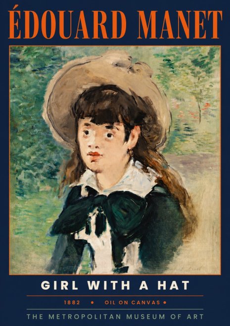 Édouard Manet Girl with a Hat No4 - Plakat