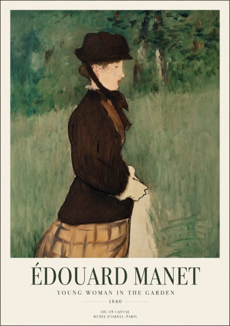 Édouard Manet Young Woman in the Garden No1 - Plakat