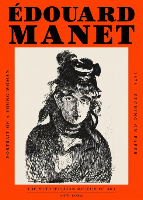 Édouard Manet Portrait of a Young Woman I No2 - Plakat