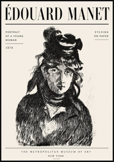 Édouard Manet Portrait of a Young Woman I No6 - Plakat