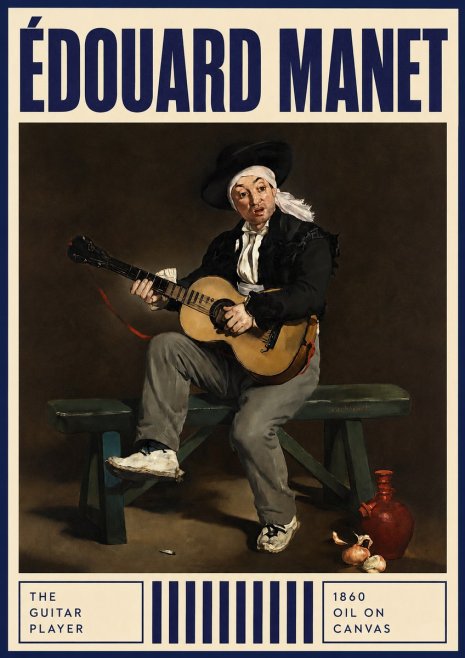 Édouard Manet The Guitar Player No3 - Plakat