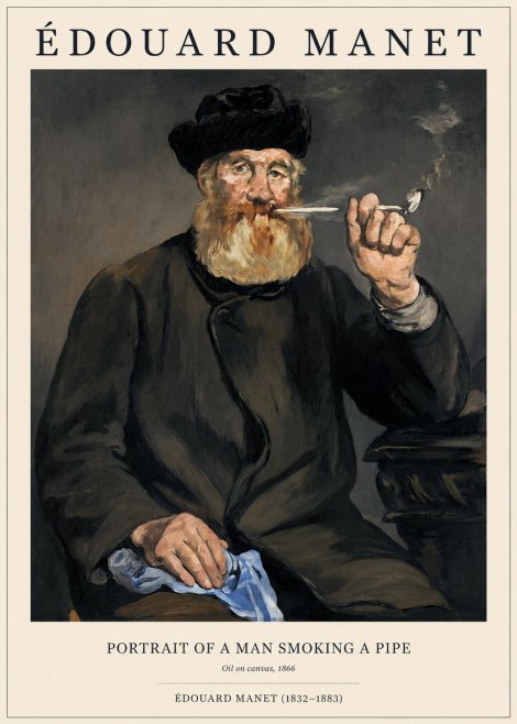 Édouard Manet Portrait of a Man Smoking a Pipe No1 - Plakat