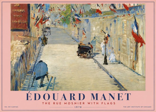 Édouard Manet The Rue Mosnier with Flags No6 - Plakat