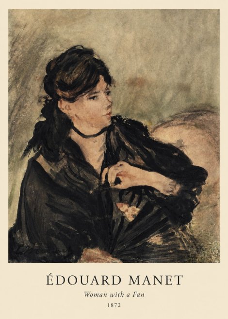 Édouard Manet Woman with a Fan No1 - Plakat