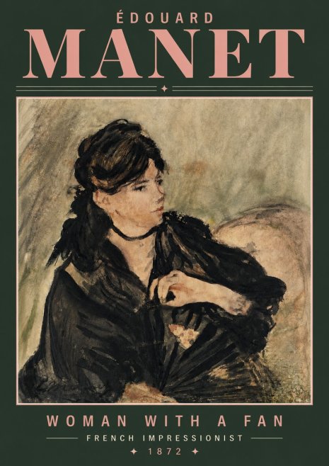 Édouard Manet Woman with a Fan No6 - Plakat