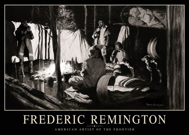 Frederic Remington A Trapper's Camp No1 - Plakat