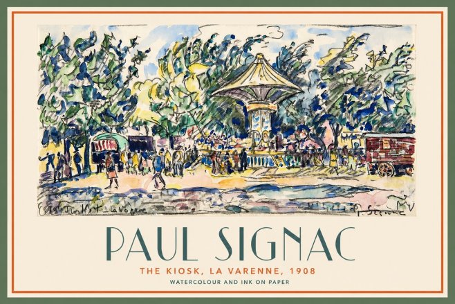 Signac The Kiosk, La Varenne, 1908 No2 - Plakat