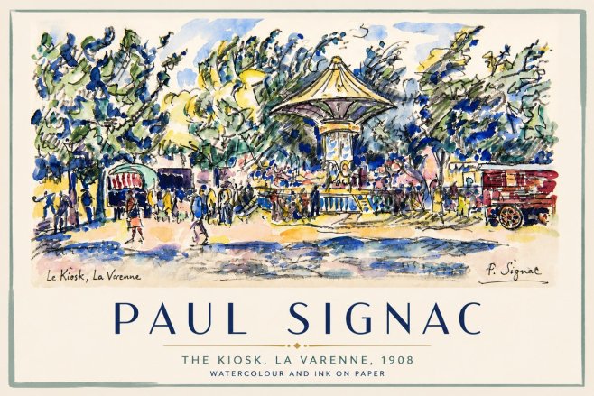 Signac The Kiosk, La Varenne, 1908 No4 - Plakat