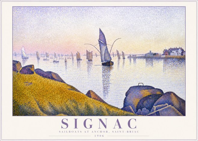 Signac Sailboats at Anchor, Saint-briac No2 - Plakat