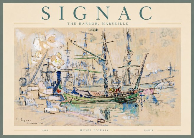 Signac The Harbor, Marseille No6 - Plakat