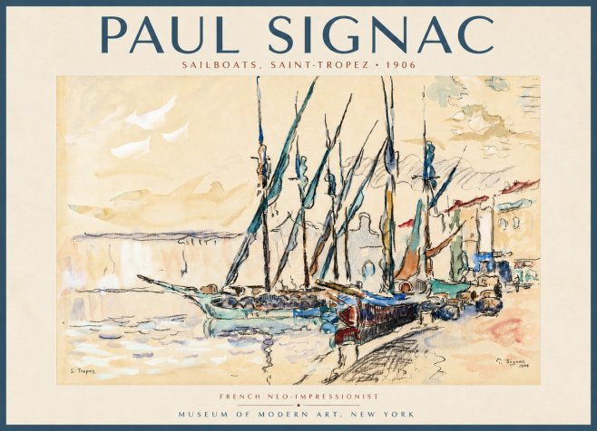 Signac Sailboats, Saint-tropez No5 - Plakat