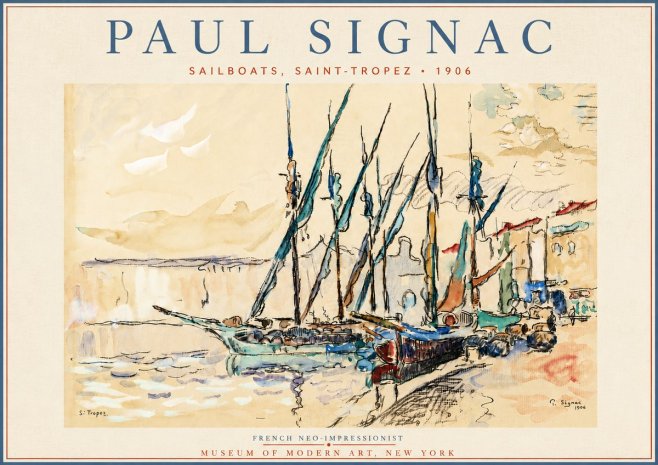 Signac Sailboats, Saint-tropez No6 - Plakat