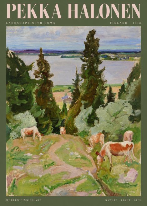 Pekka Halonen Landscape with Cows No2 - Plakat