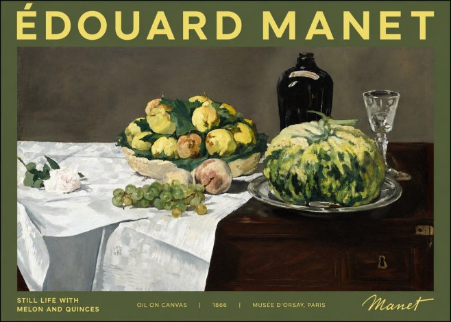 Édouard Manet Still Life with Melon and Quinces No4 - Plakat