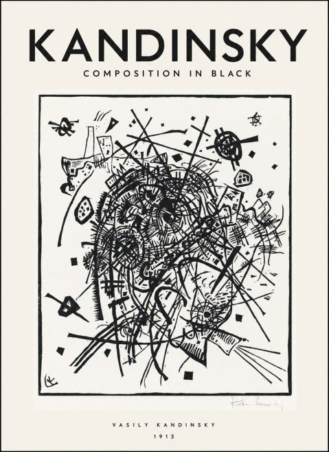 Kandinsky Composition in Black No1 - Plakat