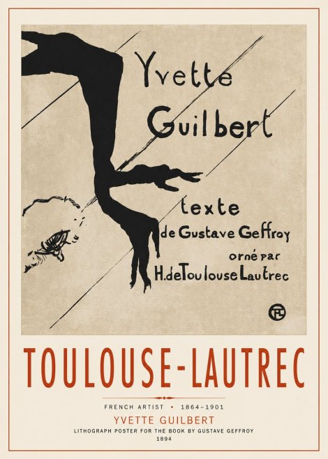 Toulouse-Lautrec Yvette Guilbert No3 - Plakat