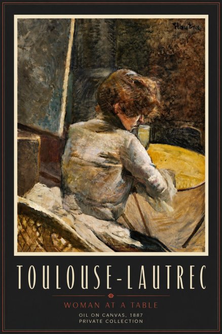 Toulouse-Lautrec Woman at a Table No6 - Plakat